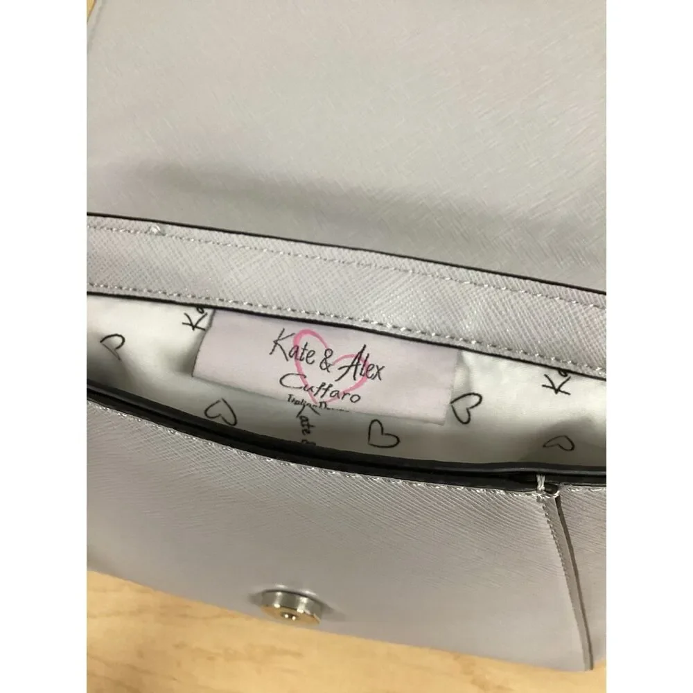 Kate & Alex Cuffaro Italian Design Silver Envelope Crossbody Bag